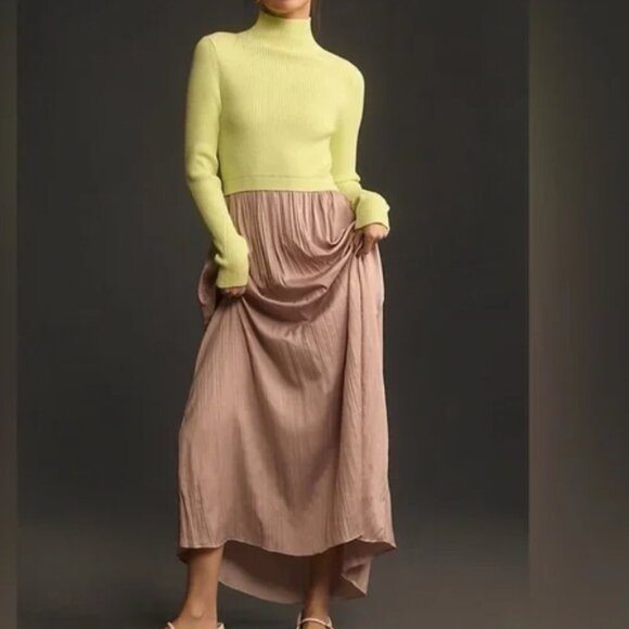 NWT ANTHROPOLOGIE The Thea Twofer Sweaterdress in Neutral Size SMALL - Picture 2 of 11